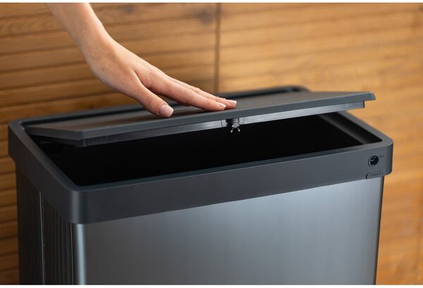 Šedý dotykový odpadkový koš z recyklovaného plastu 54 l Verto High – Curver