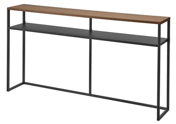 Konzolový stolek v černé a tmavě hnědé barvě v dekoru jasanu 20,5x126 cm Tower – YAMAZAKI