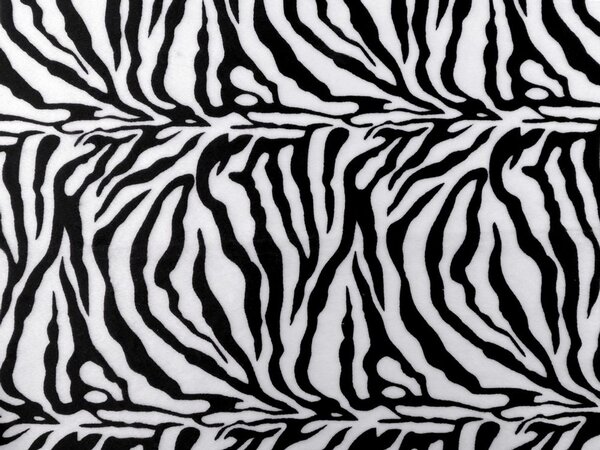 Imitace zvířecí kůže zebra METRÁŽ - bílá černá