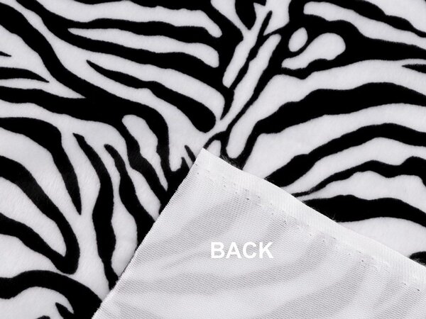 Imitace zvířecí kůže zebra METRÁŽ - bílá černá