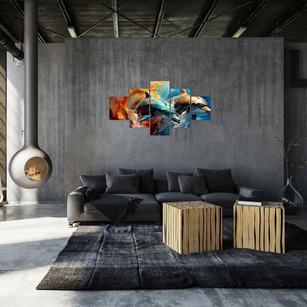 Obraz - Malba delfínů (125x70 cm)
