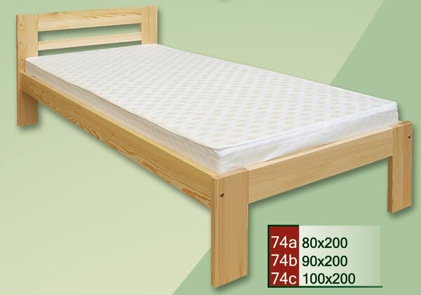 Dřevěná postel CLASSIC 74 z masivu borovice