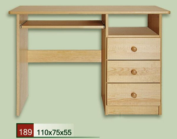 Dřevěný psací stůl CLASSIC 189 z masivu borovice