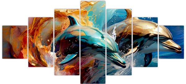 Obraz - Malba delfínů (210x100 cm)