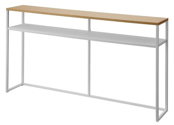 Konzolový stolek v bílé a světle hnědé barvě v dekoru jasanu 20,5x126 cm Tower – YAMAZAKI