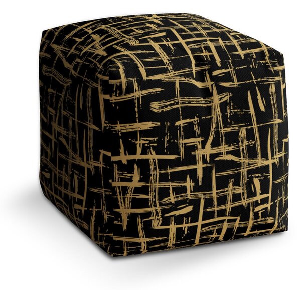 Sablio Taburet Cube Zlaté malování: 40x40x40 cm