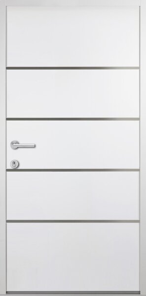FM TÜREN Vchodové dveře s ocelovým opláštěním FM Turen model NBT02 Orientace dveří: Levé, otevírání ven, Dekor: Antracit, Standardní rozměr: 90 cm x 200 cm - vnější rozměr rámu