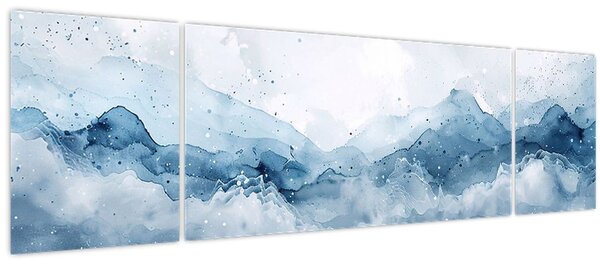 Obraz - Mraky a vlny, akvarel (170x50 cm)