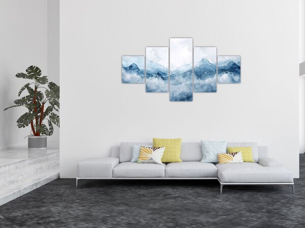 Obraz - Mraky a vlny, akvarel (125x70 cm)