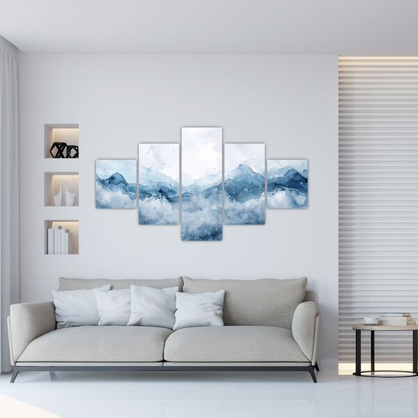 Obraz - Mraky a vlny, akvarel (125x70 cm)