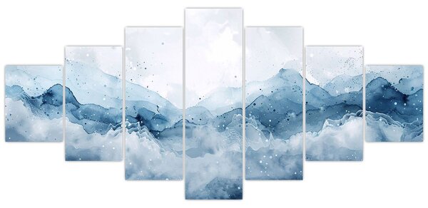 Obraz - Mraky a vlny, akvarel (210x100 cm)