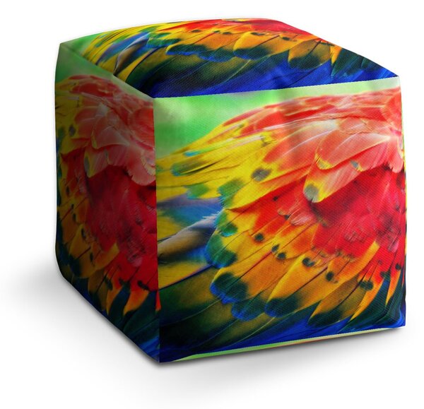 Sablio Taburet Cube Barevné peří 2: 40x40x40 cm