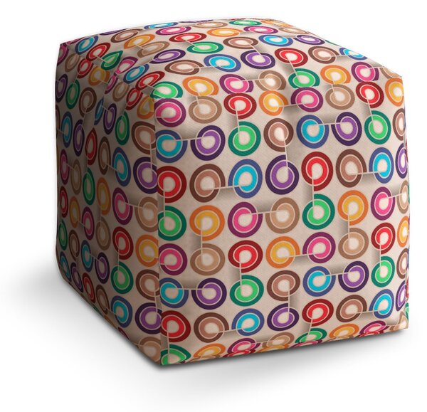 Sablio Taburet Cube Barevné spirály: 40x40x40 cm
