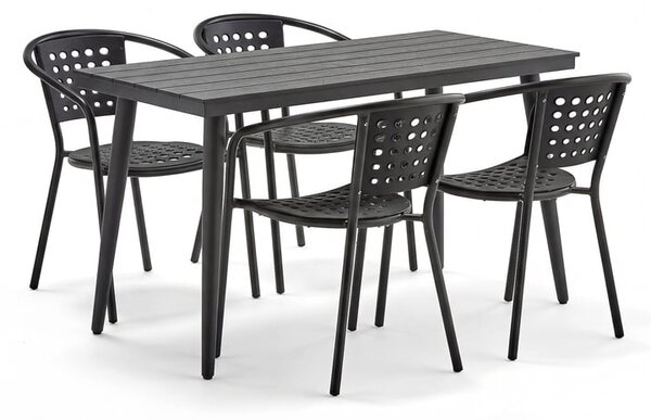 AJ Produkty Venkovní nábytková sestava VISTA + CAPRI, 1 stůl + 4 židle