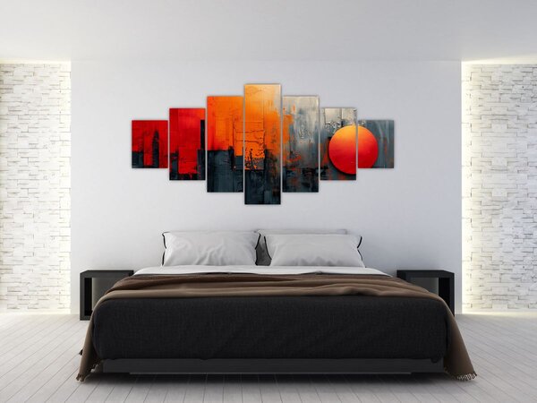 Obraz - Abstraktní malba města (210x100 cm)