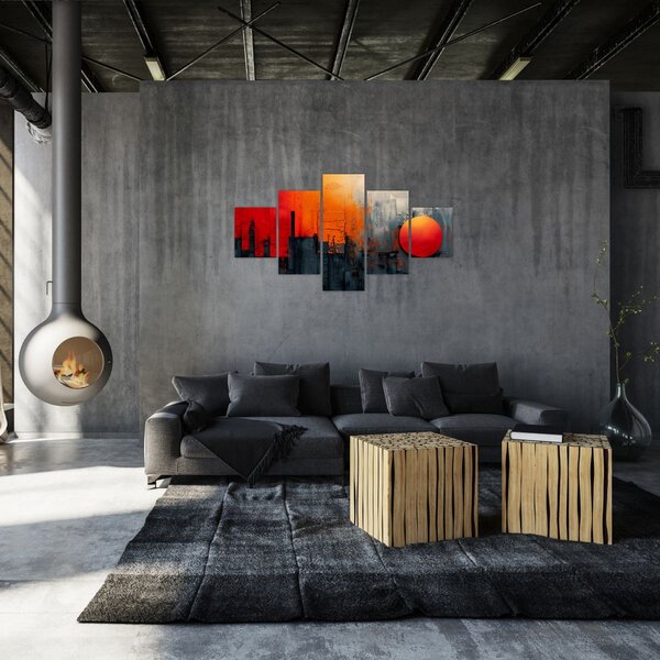 Obraz - Abstraktní malba města (125x70 cm)