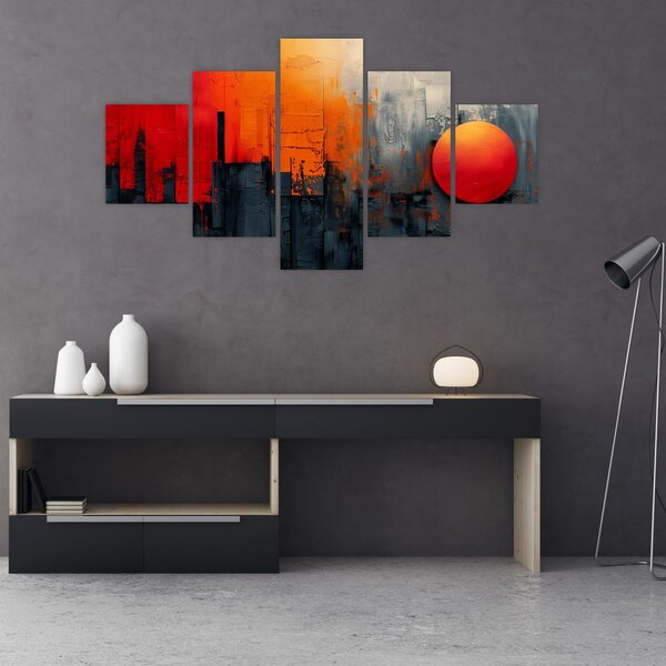 Obraz - Abstraktní malba města (125x70 cm)