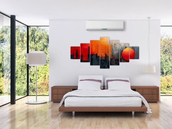 Obraz - Abstraktní malba města (210x100 cm)