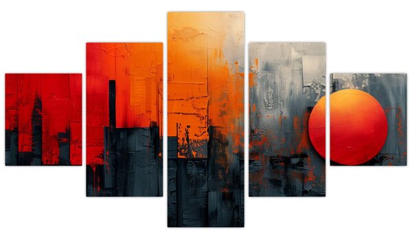 Obraz - Abstraktní malba města (125x70 cm)