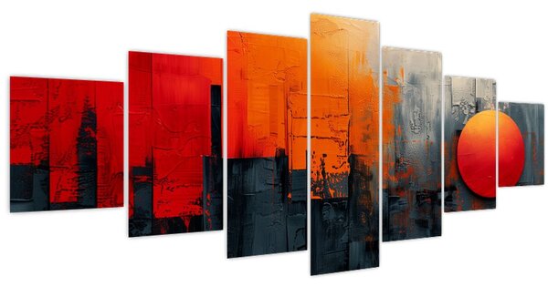 Obraz - Abstraktní malba města (210x100 cm)