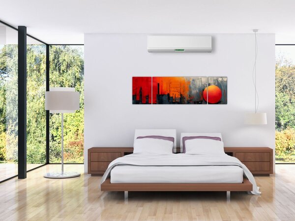 Obraz - Abstraktní malba města (170x50 cm)