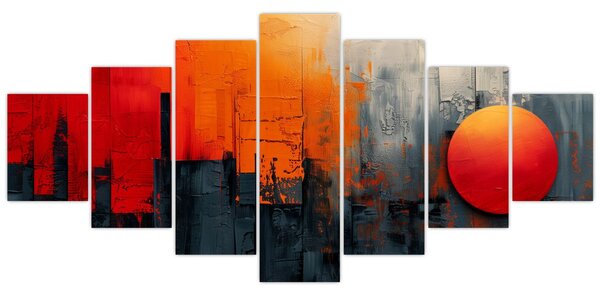 Obraz - Abstraktní malba města (210x100 cm)