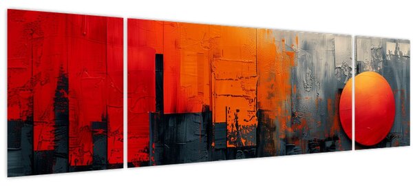 Obraz - Abstraktní malba města (170x50 cm)