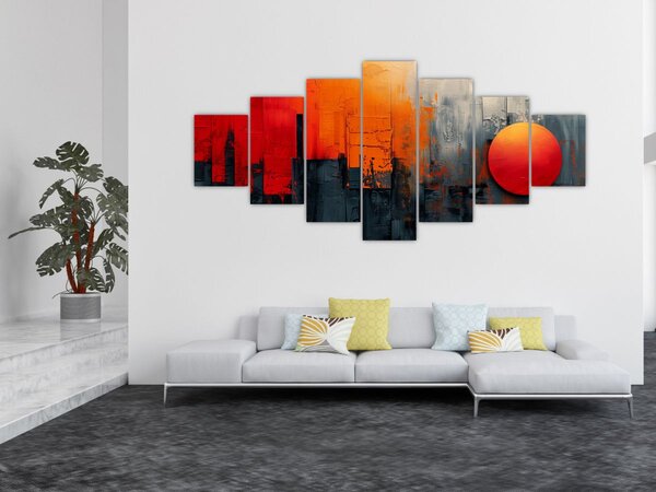 Obraz - Abstraktní malba města (210x100 cm)