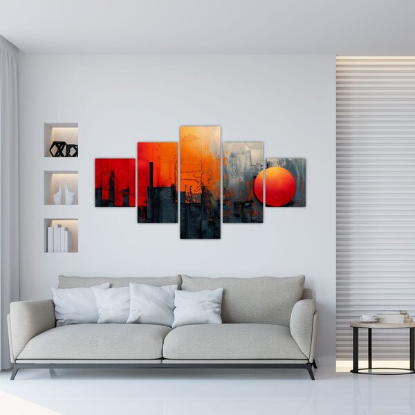 Obraz - Abstraktní malba města (125x70 cm)
