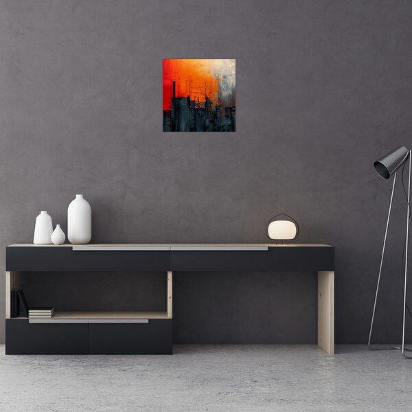 Obraz - Abstraktní malba města (30x30 cm)