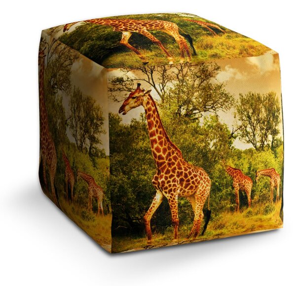 Sablio Taburet Cube Žirafy: 40x40x40 cm