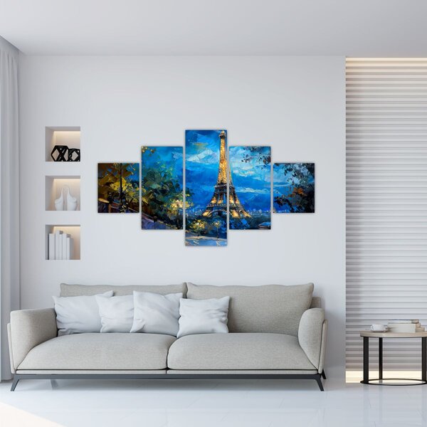 Obraz - Olejomalba Eiffelovy věže (125x70 cm)