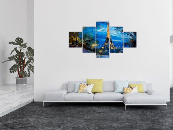 Obraz - Olejomalba Eiffelovy věže (125x70 cm)