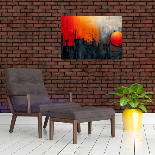 Obraz - Abstraktní malba města (70x50 cm)