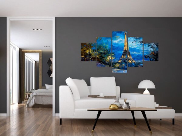 Obraz - Olejomalba Eiffelovy věže (125x70 cm)