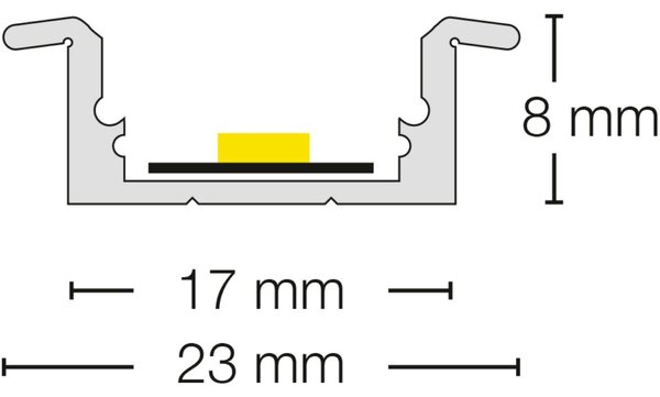 SLC S40101 Profil Pro A2 2m zapuštěný nízký hliník - TLG