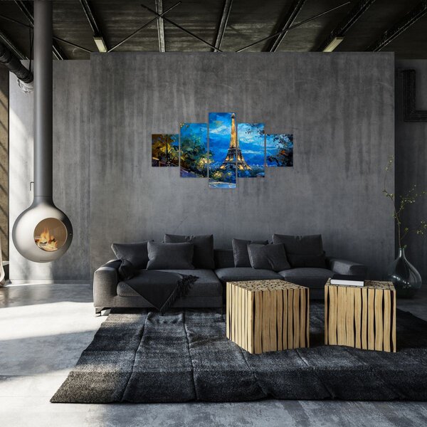 Obraz - Olejomalba Eiffelovy věže (125x70 cm)