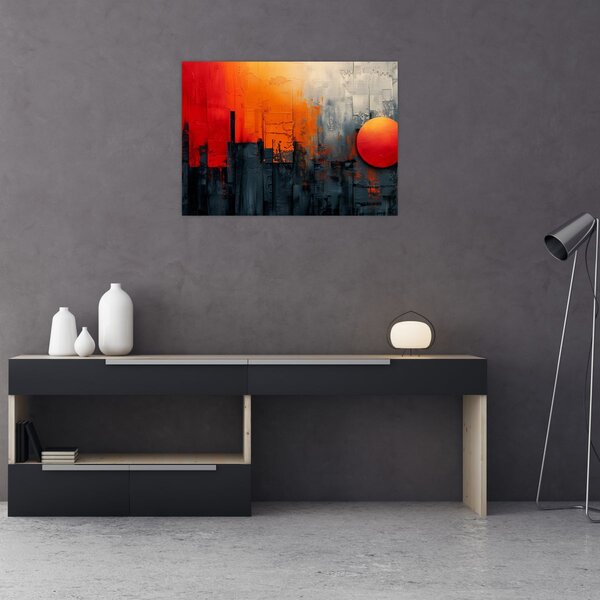 Obraz - Abstraktní malba města (70x50 cm)