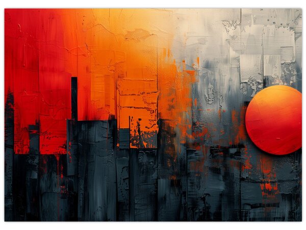 Obraz - Abstraktní malba města (70x50 cm)