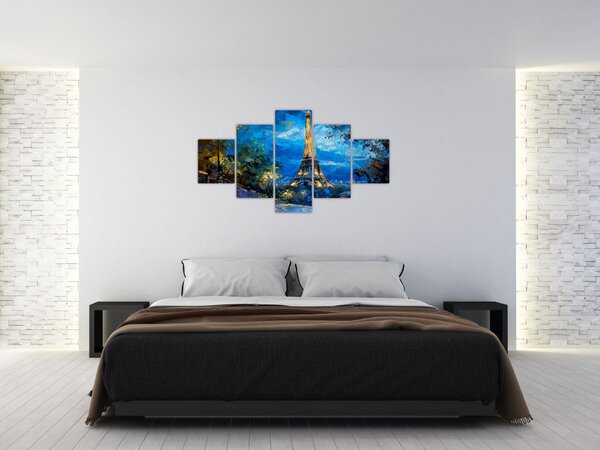 Obraz - Olejomalba Eiffelovy věže (125x70 cm)