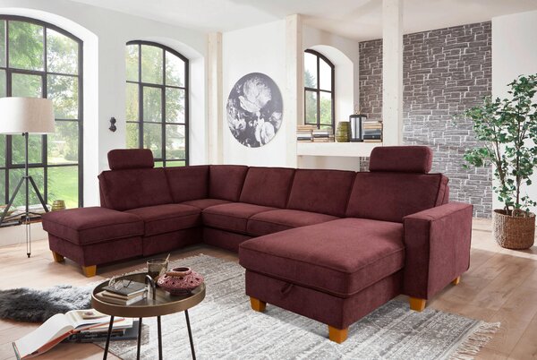 SEDACÍ SOUPRAVA, textil, tmavě červená Sit & More - Sedací soupravy, Online Only