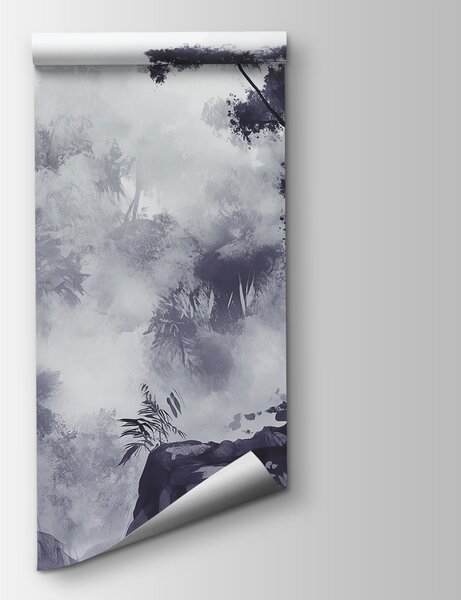 Fototapeta Mlžný les se stromy a skalami, Přírodní fototapety, Populární fototapety, w03149v1 - Tapeko.co.cz