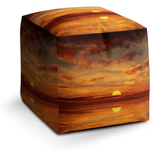 Sablio Taburet Cube Oranžové slunce: 40x40x40 cm