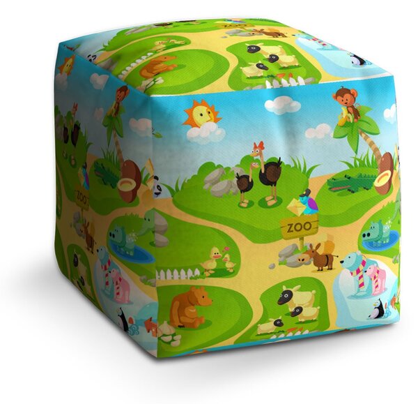 Sablio Taburet Cube Dětský motiv 3: 40x40x40 cm