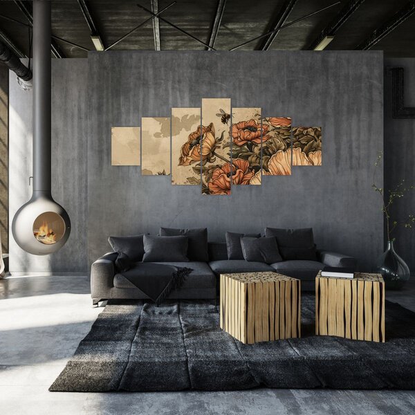 Obraz - Včelí louka II. (210x100 cm)