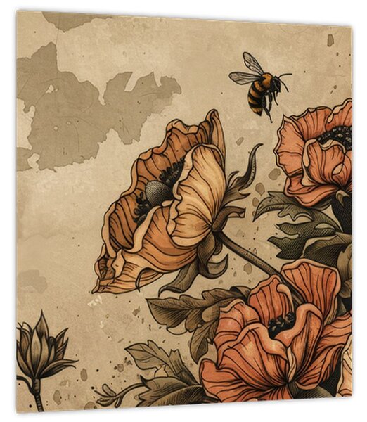 Obraz - Včelí louka II. (30x30 cm)