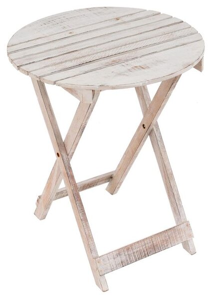 Skládací kulatý zahradní stůl Divero, 50 cm, přírodní dřevo