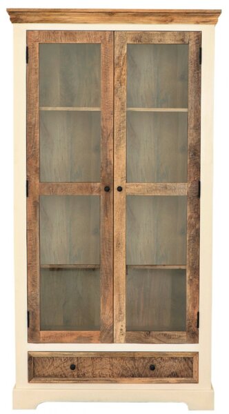 Vitrína Agni 100x190x45 z masivu mango