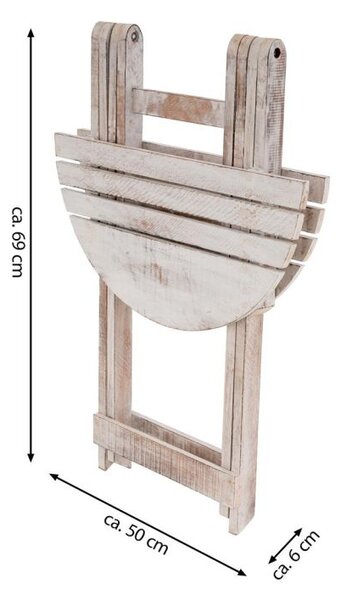 Skládací kulatý zahradní stůl Divero, 50 cm, přírodní dřevo