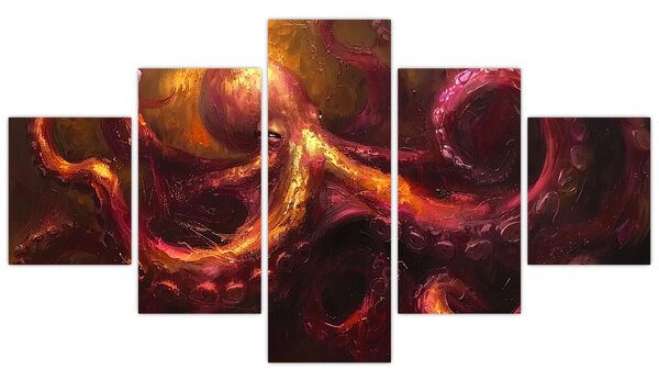 Obraz - Chobotnice, olejomalba (125x70 cm)